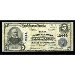 Evansville, IN - $5 1902 Plain Back Fr. 609 Old NB Ch. Evansville, IN