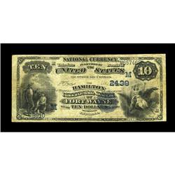 Fort Wayne, IN - $10 1882 Date Back Fr. 545 The Hamilto Fort Wayne, IN