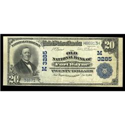 Fort Wayne, IN - $20 1902 Plain Back Fr. 650 The Old NB Fort Wayne, IN