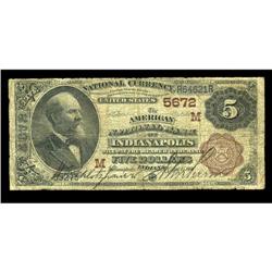 Indianapolis, IN - $5 1882 Brown Back Fr. 477 The Ameri Indianapolis, IN