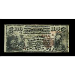 Indianapolis, IN - $100 1882 Brown Back Fr. 530 The Col Indianapolis, IN