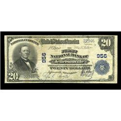Jeffersonville, IN - $20 1902 Plain Back Fr. 650 The Fi Jeffersonville, IN