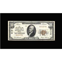 Plymouth, IN - $10 1929 Ty. 1 The First NB Ch. # 2119Th Plymouth, IN