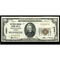 Princeton, IN - $20 1929 Ty. 1 The Peoples-American NB Princeton, IN