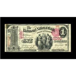 Richmond, IN - $1 1875 Fr. 386 The Richmond NB Ch. # 20 Richmond, IN