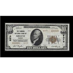 Abilene, KS - $10 1929 Ty. 2 The Farmers NB XF Abilene, KS