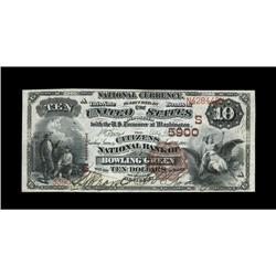 Bowling Green, KY - $10 1882 Brown Back Fr. 490 The Cit Bowling Green, KY