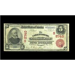 Catlettsburg, KY - $5 1902 Red Seal Fr. 587 The Catlett Catlettsburg, KY