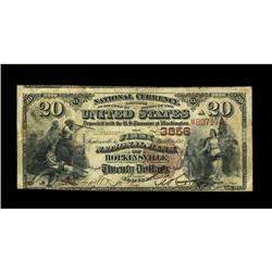 Hopkinsville, KY - $20 1882 Brown Back Fr. 497 The Firs Hopkinsville, KY