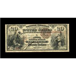 Louisville, KY - $20 1882 Brown Back Fr. 494 The Second Louisville, KY