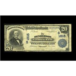 Henderson, KY - $20 1902 Plain Back Fr. 651 The Henders Henderson, KY