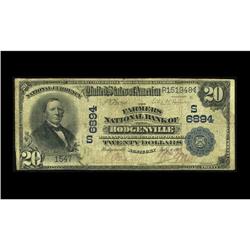 Hodgenville, KY - $20 1902 Date Back The Farmers NB Hodgenville, KY