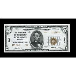 Lexington, KY - $5 1929 Ty. 2 First NB & TC Ch. # 906A Lexington, KY