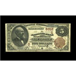 Louisville, KY - $5 1882 Brown Back Fr. 472 The NB Ch. Louisville, KY