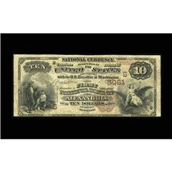 Alexandria, LA - $10 1882 Brown Back Fr. 487 The First Alexandria, LA