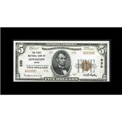 Lewiston, ME - $5 1929 Ty. 2 The First NB Ch. # 330A bi Lewiston, ME
