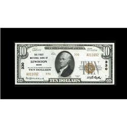 Lewiston, ME - $10 1929 Ty. 2 The First NB Ch. # 330Bri Lewiston, ME