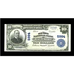 Baltimore, MD - $10 1902 Plain Back Fr. 634 The Old Tow Baltimore, MD