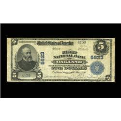 Oakland, MD - $5 1902 Plain Back Fr. 607 The First NB C Oakland, MD