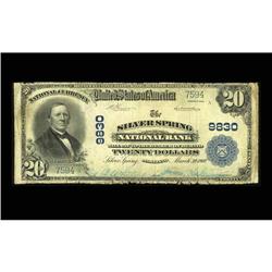 Silver Spring, MD - $20 1902 Plain Back Fr. 653 The Sil Silver Spring, MD