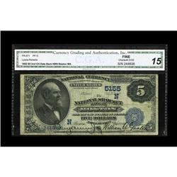 Boston, MA - $5 1882 Date Back Fr. 537 The National S Boston, MA