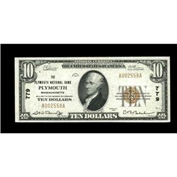 Plymouth, MA - $10 1929 Ty. 1 The Plymouth NB Ch. # 779 Plymouth, MA