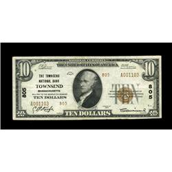 Townsend, MA - $10 1929 Ty. 2 The Townsend NB Ch. # 805 Townsend, MA