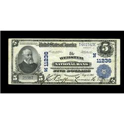 Webster, MA - $5 1902 Plain Back Fr. 606 The Webster NB Webster, MA