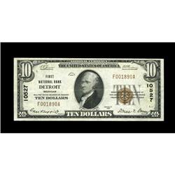 Detroit, MI - $10 1929 Ty. 1 First NB Ch. # 10527 VFDet Detroit, MI