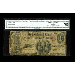 Grand Haven, MI - $1 Original Fr. 380 The First NB Ch. Grand Haven, MI