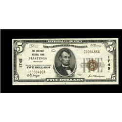 Hastings, MI - $5 1929 Ty. 1 The Hastings NB Ch. # 1745 Hastings, MI