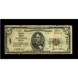 Hastings, MI - $5 1929 Ty. 2 NB of Hastings Ch. # 13857 Hastings, MI