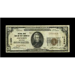 Jackson, MI - $20 1929 Ty. 1 National Union Bank & TC C Jackson, MI
