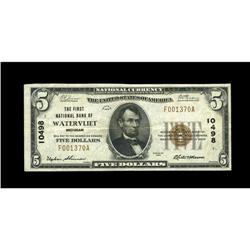 Watervliet, MI - $5 1929 Ty. 1 The First NB Ch. # 10498 Watervliet, MI