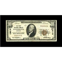 Wyandotte, MI - $10 1929 Ty. 1 The First NB Ch. # 12616 Wyandotte, MI