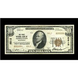 Appleton, MN - $10 1929 Ty. 2 The First NB Ch. # 8813 Appleton, MN