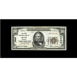 Butte, MT - $50 1929 Ty. 1 The First NB Ch. # 2566 VF Butte, MT