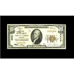 Great Falls, MT - $10 1929 Ty. 1 First NB Ch. # 3525 Great Falls, MT