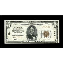 Manchester, NH - $5 1929 Ty. 1 The Amoskeag NB Ch. # 57 Manchester, NH