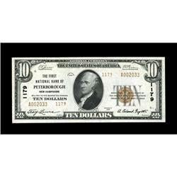 Peterborough, NH - $10 1929 Ty. 2 The First NB Ch. # 1 Peterborough, NH
