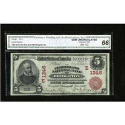 Bridgeton, NJ - $5 1902 Red Seal The Cumberland NB Bridgeton, NJ