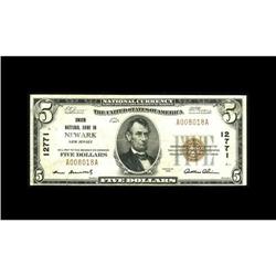 Newark, NJ - $5 1929 Ty. 1 Union NB Ch. # 12771 Newark, NJ