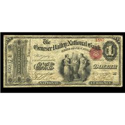 Geneseo, NY - $1 Original Fr. 380 The Genesee Valley NB Geneseo, NY