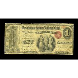Greenwich, NY - $1 Original Fr. 380 The Washington Coun Greenwich, NY