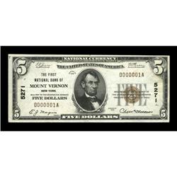 Mount Vernon, NY - $5 1929 Ty. 1 The First NB Ch. # 527 Mount Vernon, NY