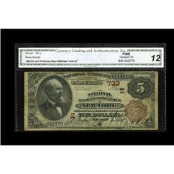 New York, NY - $5 1882 Brown Back Fr. 467 The NB of Com New York, NY