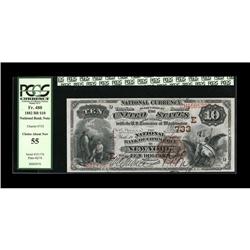 New York, NY - $10 1882 Brown Back Fr. 480 The NB of Co New York, NY