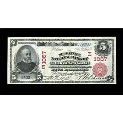 New York, NY - $5 1902 Red Seal Fr. 587 The Mercantile New York, NY