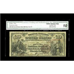 New York, NY - $20 1882 Brown Back Fr. 496 The Hanover New York, NY