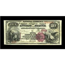 Yonkers, NY - $10 1882 Brown Back Fr. 480 The First NB Yonkers, NY
